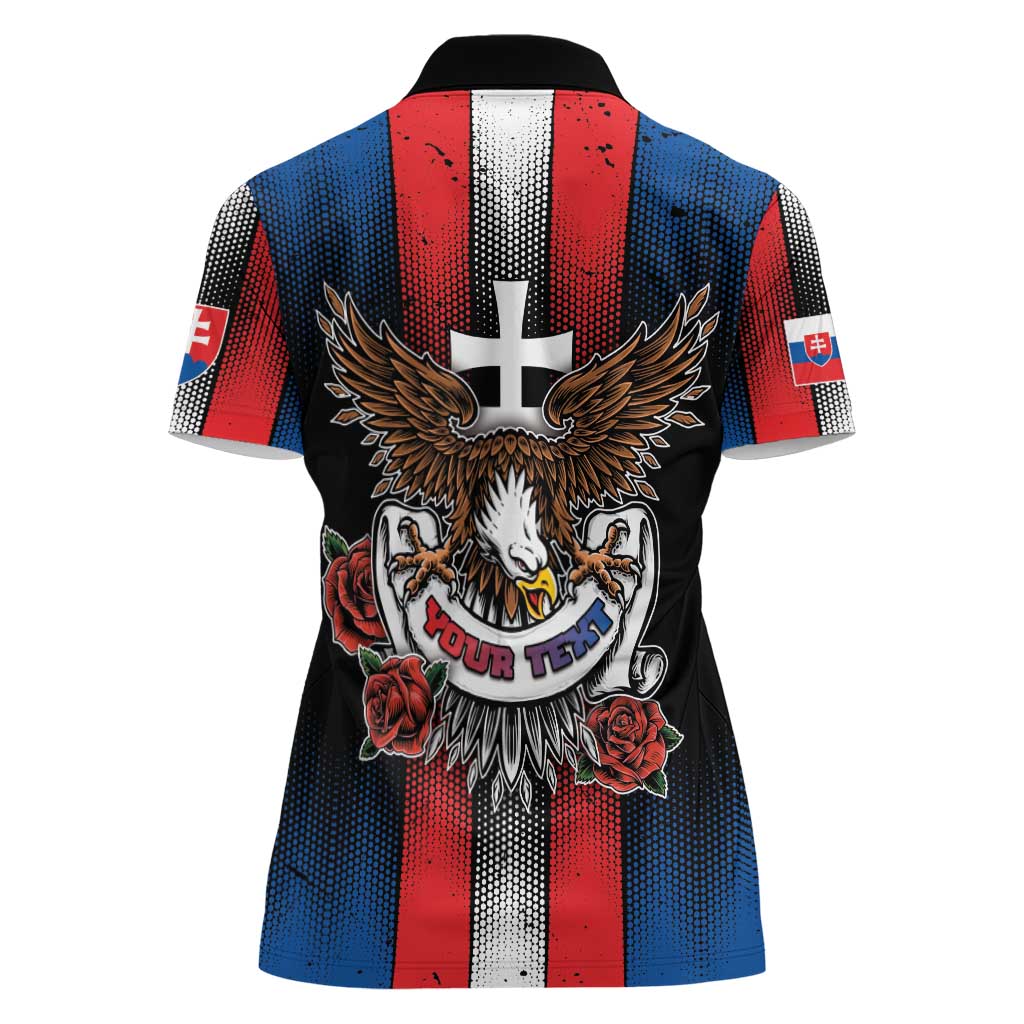 Personalized Slovakia Women Polo Shirt The Eagle Double Cross Symbol - Wonder Print Shop