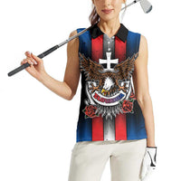 Personalized Slovakia Women Sleeveless Polo Shirt The Eagle Double Cross Symbol - Wonder Print Shop