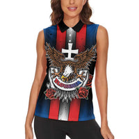 Personalized Slovakia Women Sleeveless Polo Shirt The Eagle Double Cross Symbol - Wonder Print Shop