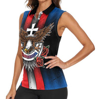 Personalized Slovakia Women Sleeveless Polo Shirt The Eagle Double Cross Symbol - Wonder Print Shop