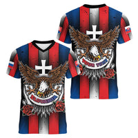Personalized Slovakia Women V-Neck T-Shirt The Eagle Double Cross Symbol - Wonder Print Shop