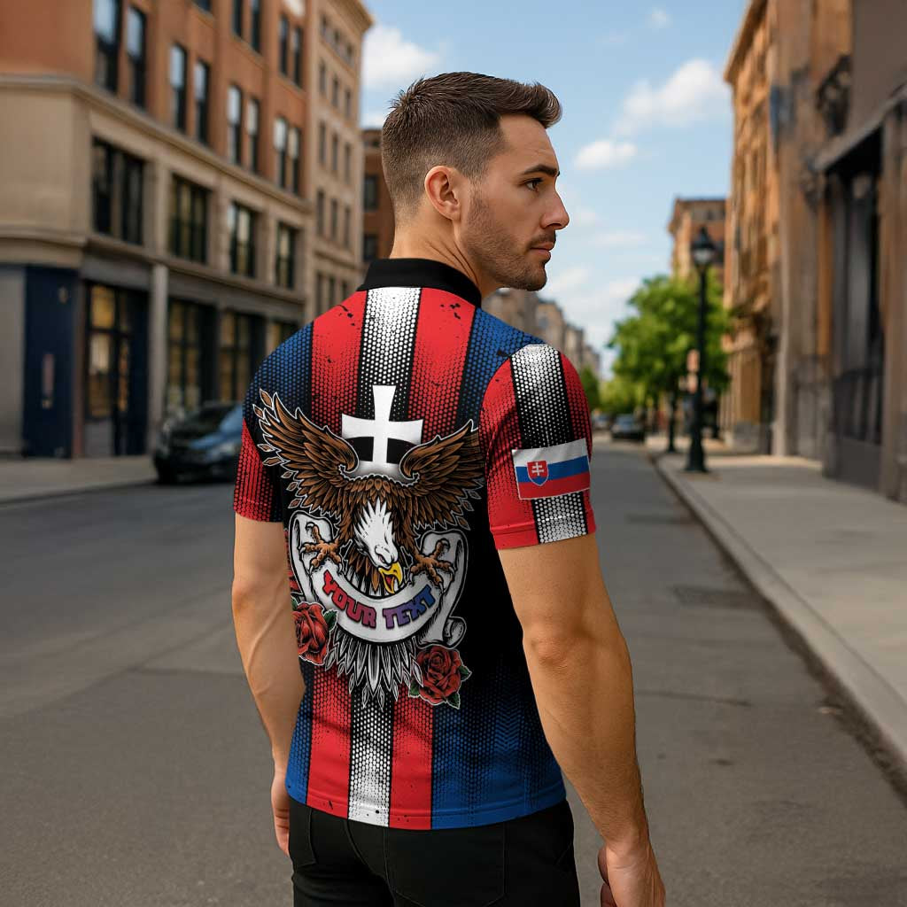 Personalized Slovakia Zipper Polo Shirt The Eagle Double Cross Symbol - Wonder Print Shop