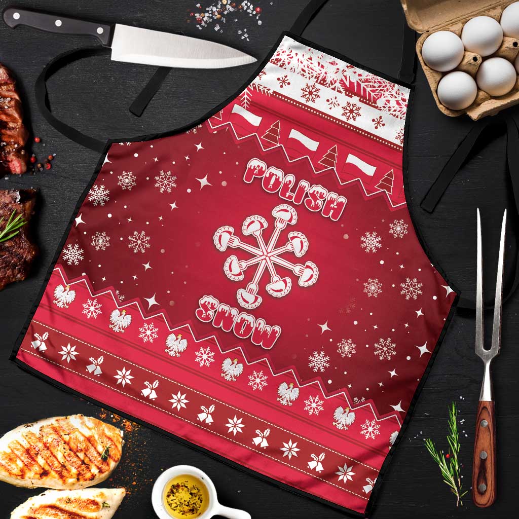 Poland Christmas Apron Pierogi Polish Snow - Wonder Print Shop