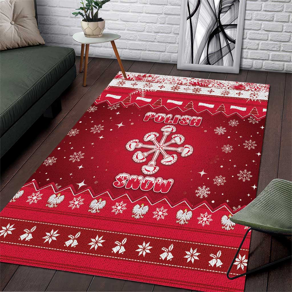 Poland Christmas Area Rug Pierogi Polish Snow - Wonder Print Shop