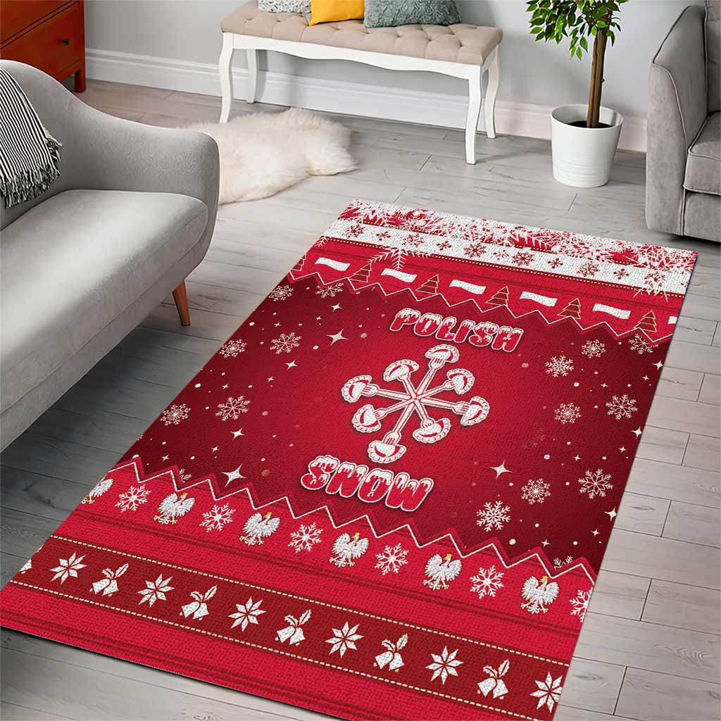 Poland Christmas Area Rug Pierogi Polish Snow - Wonder Print Shop