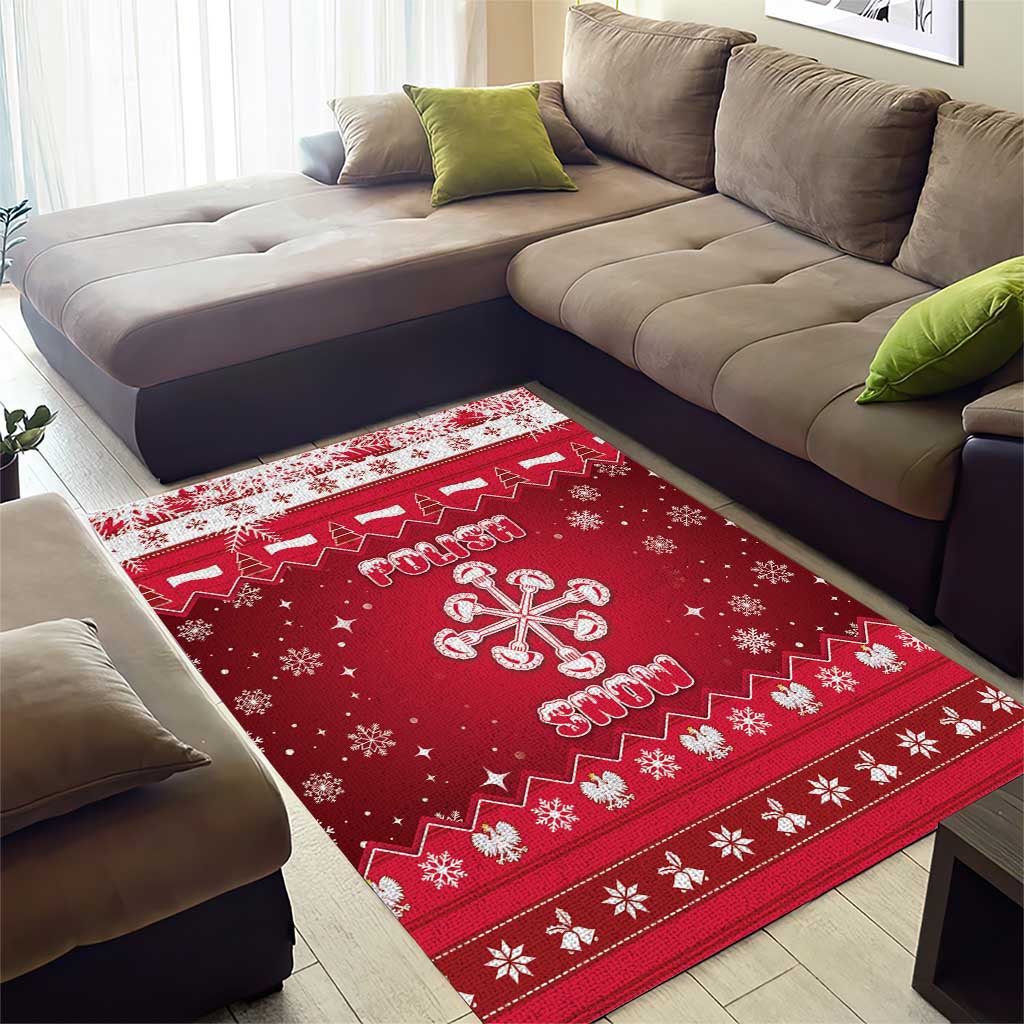 Poland Christmas Area Rug Pierogi Polish Snow - Wonder Print Shop