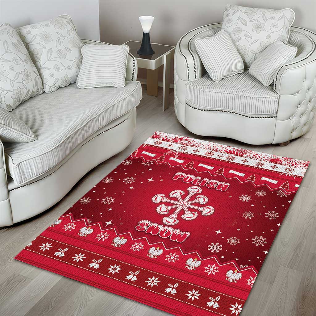 Poland Christmas Area Rug Pierogi Polish Snow - Wonder Print Shop