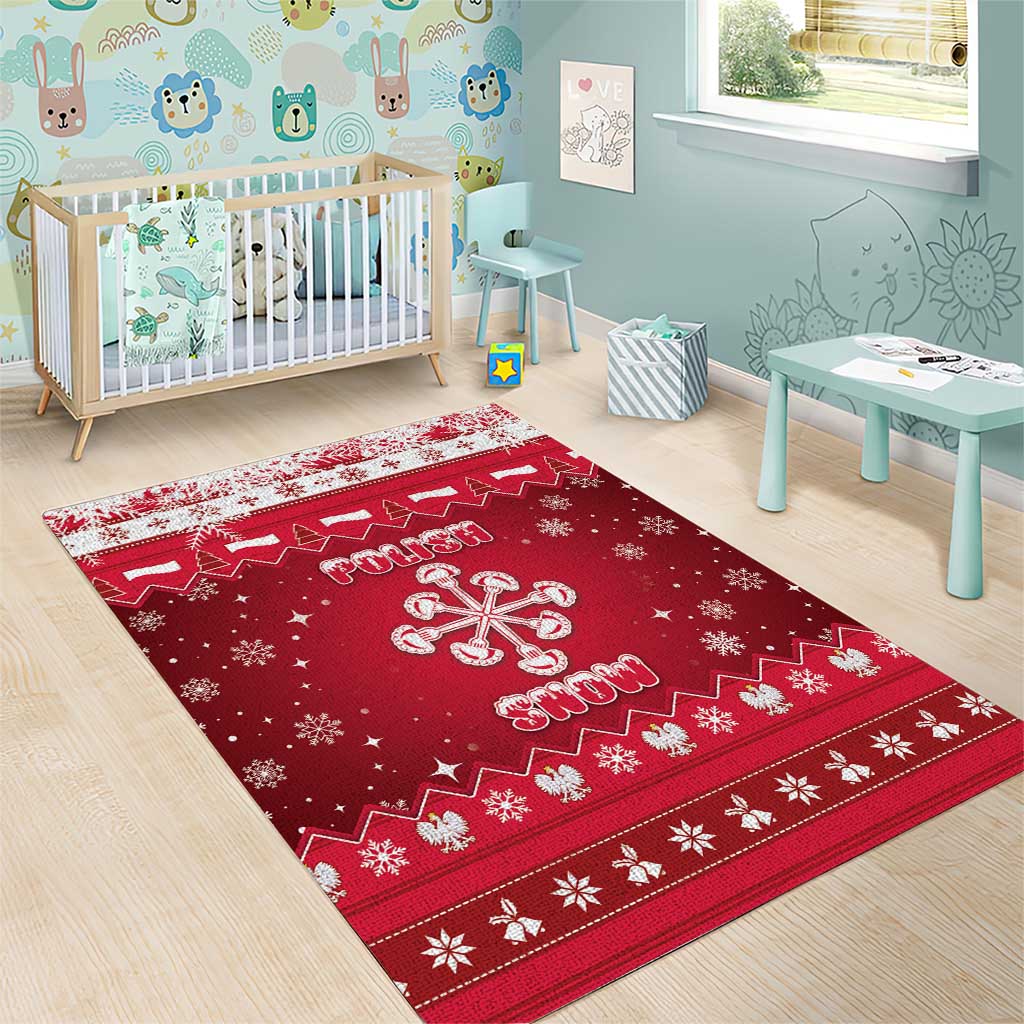 Poland Christmas Area Rug Pierogi Polish Snow - Wonder Print Shop