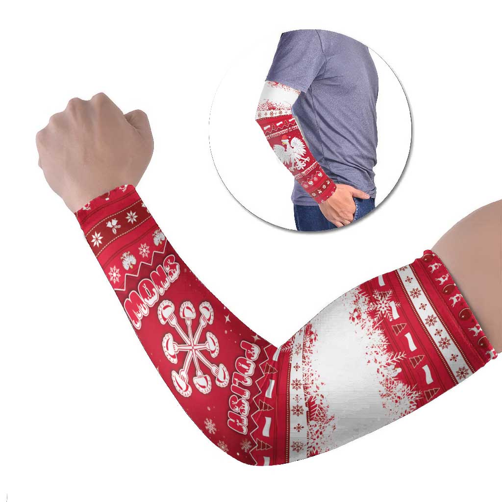 Poland Christmas Arm Sleeves Pierogi Polish Snow - Wonder Print Shop