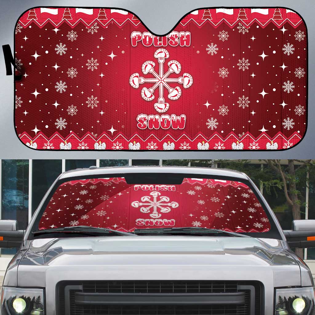 Poland Christmas Auto Sun Shade Pierogi Polish Snow - Wonder Print Shop