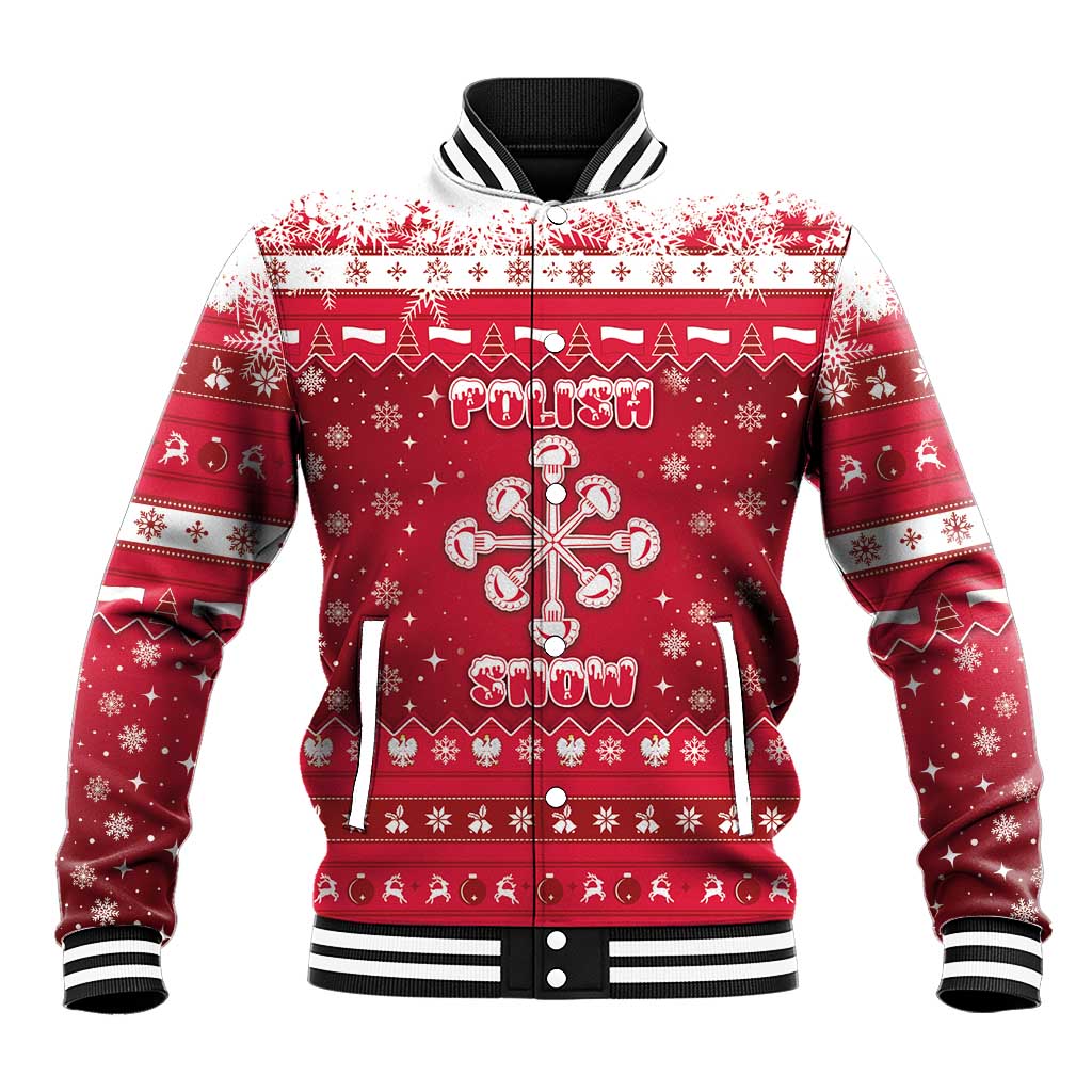 Poland Christmas Baseball Jacket Pierogi Polish Snow - Wonder Print Shop