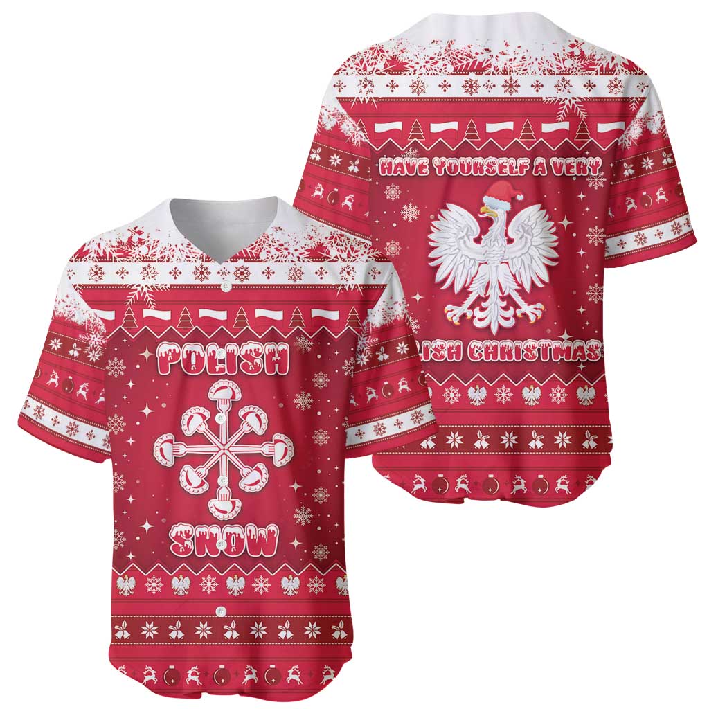 Poland Christmas Baseball Jersey Pierogi Polish Snow - Wonder Print Shop