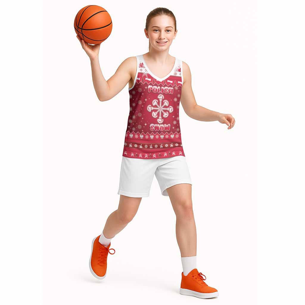 Poland Christmas Basketball Jersey Pierogi Polish Snow - Wonder Print Shop