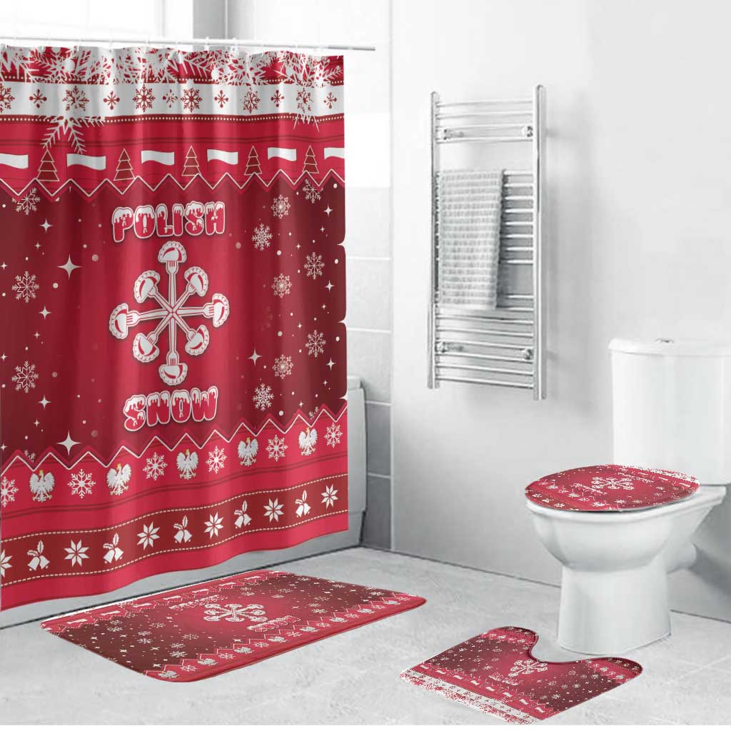 Poland Christmas Bathroom Set Pierogi Polish Snow - Wonder Print Shop