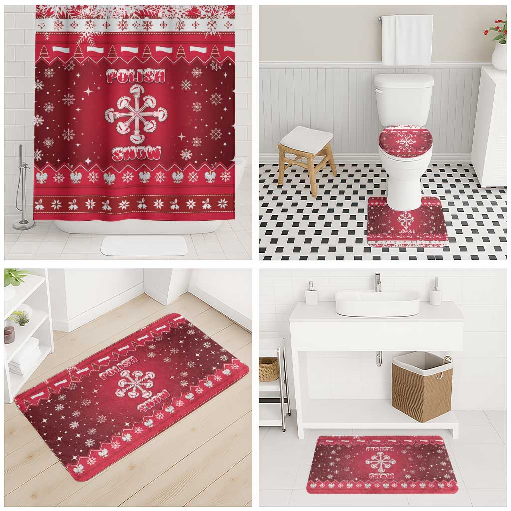 Poland Christmas Bathroom Set Pierogi Polish Snow - Wonder Print Shop