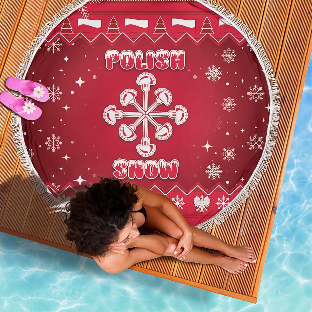 Poland Christmas Beach Blanket Pierogi Polish Snow - Wonder Print Shop