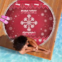 Poland Christmas Beach Blanket Pierogi Polish Snow - Wonder Print Shop