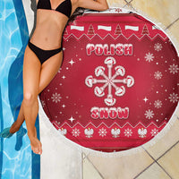 Poland Christmas Beach Blanket Pierogi Polish Snow - Wonder Print Shop