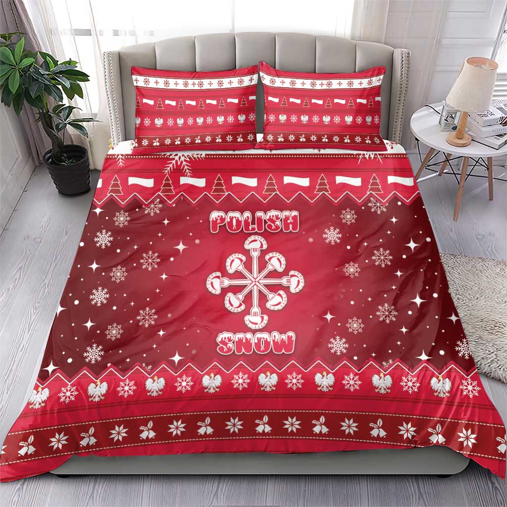 Poland Christmas Bedding Set Pierogi Polish Snow - Wonder Print Shop