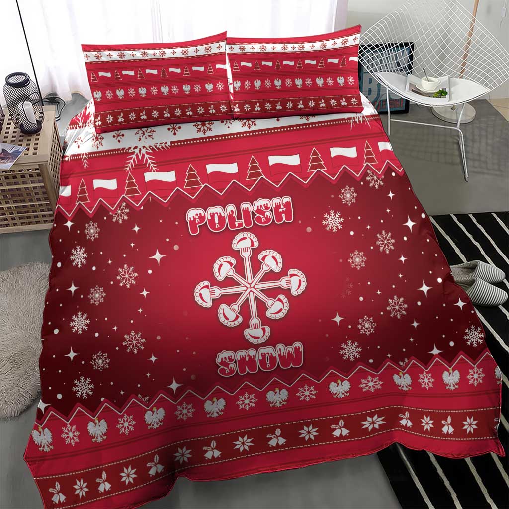 Poland Christmas Bedding Set Pierogi Polish Snow - Wonder Print Shop