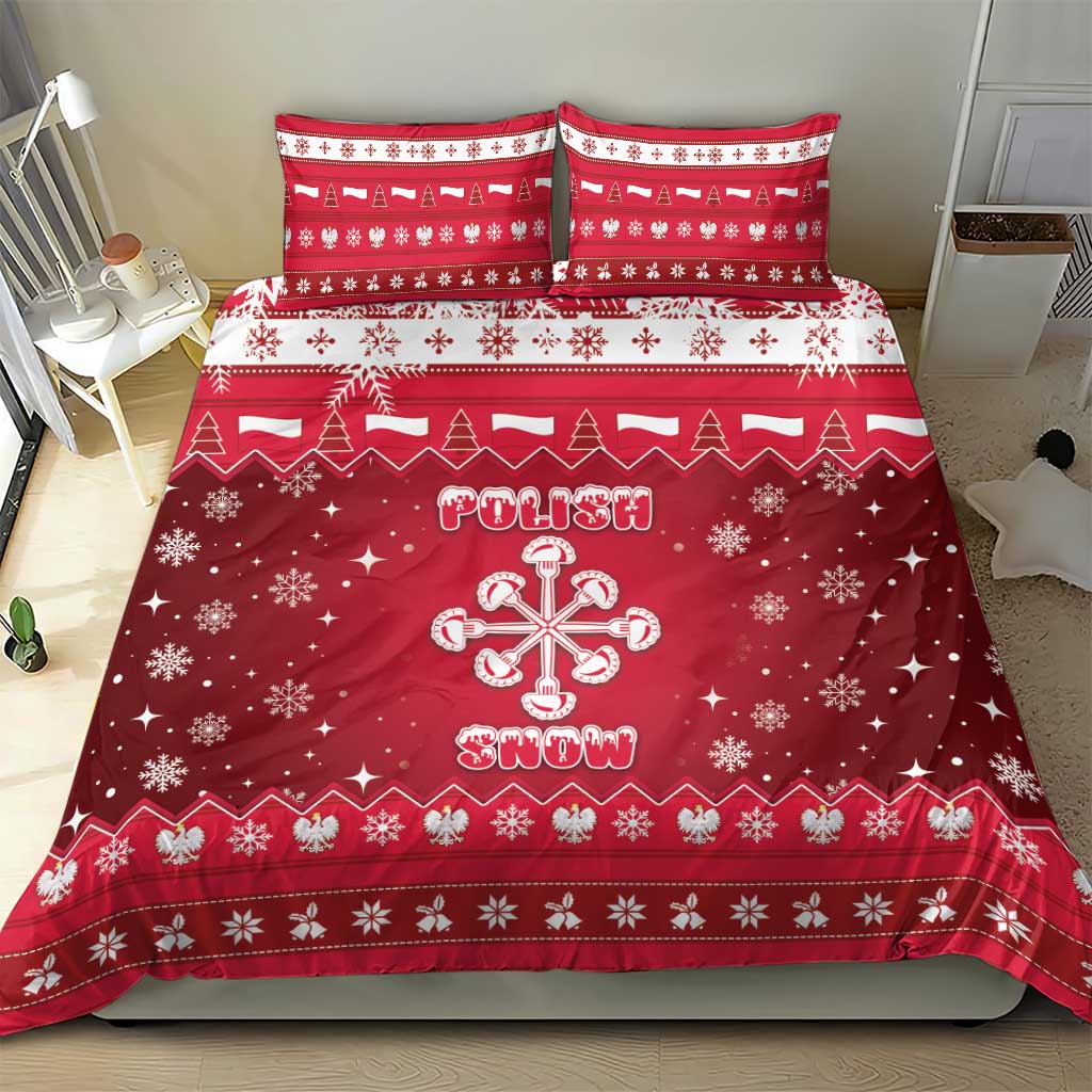 Poland Christmas Bedding Set Pierogi Polish Snow - Wonder Print Shop