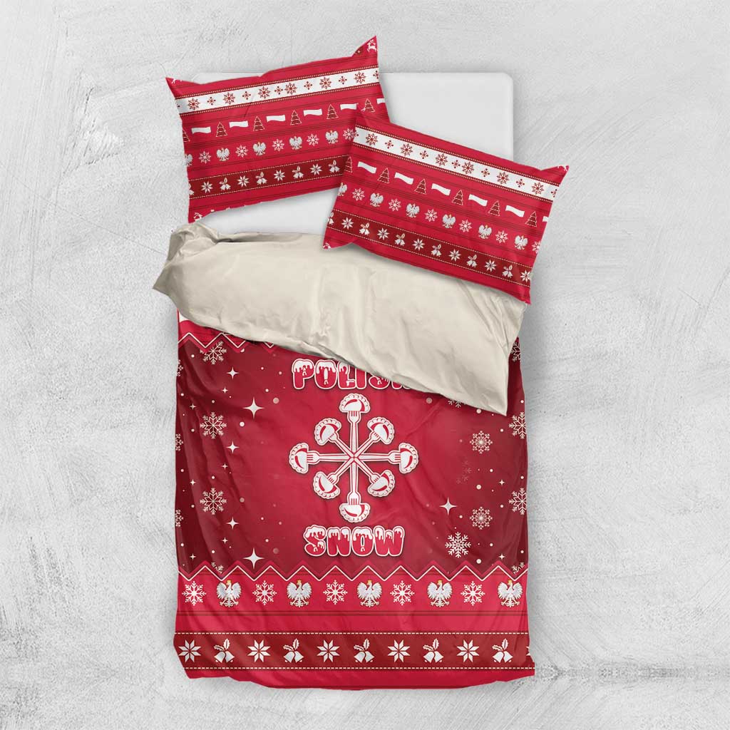 Poland Christmas Bedding Set Pierogi Polish Snow - Wonder Print Shop