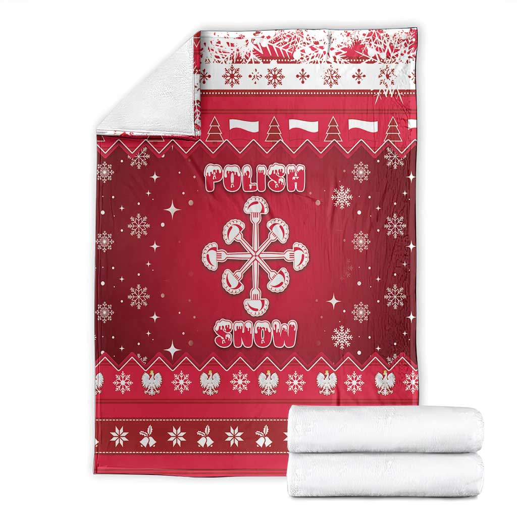 Poland Christmas Blanket Pierogi Polish Snow - Wonder Print Shop