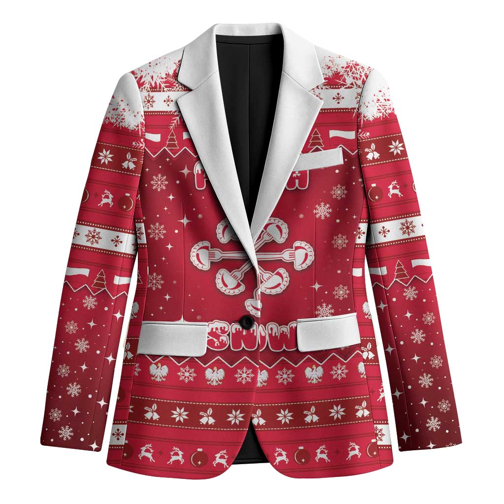 Poland Christmas Blazer Pierogi Polish Snow - Wonder Print Shop