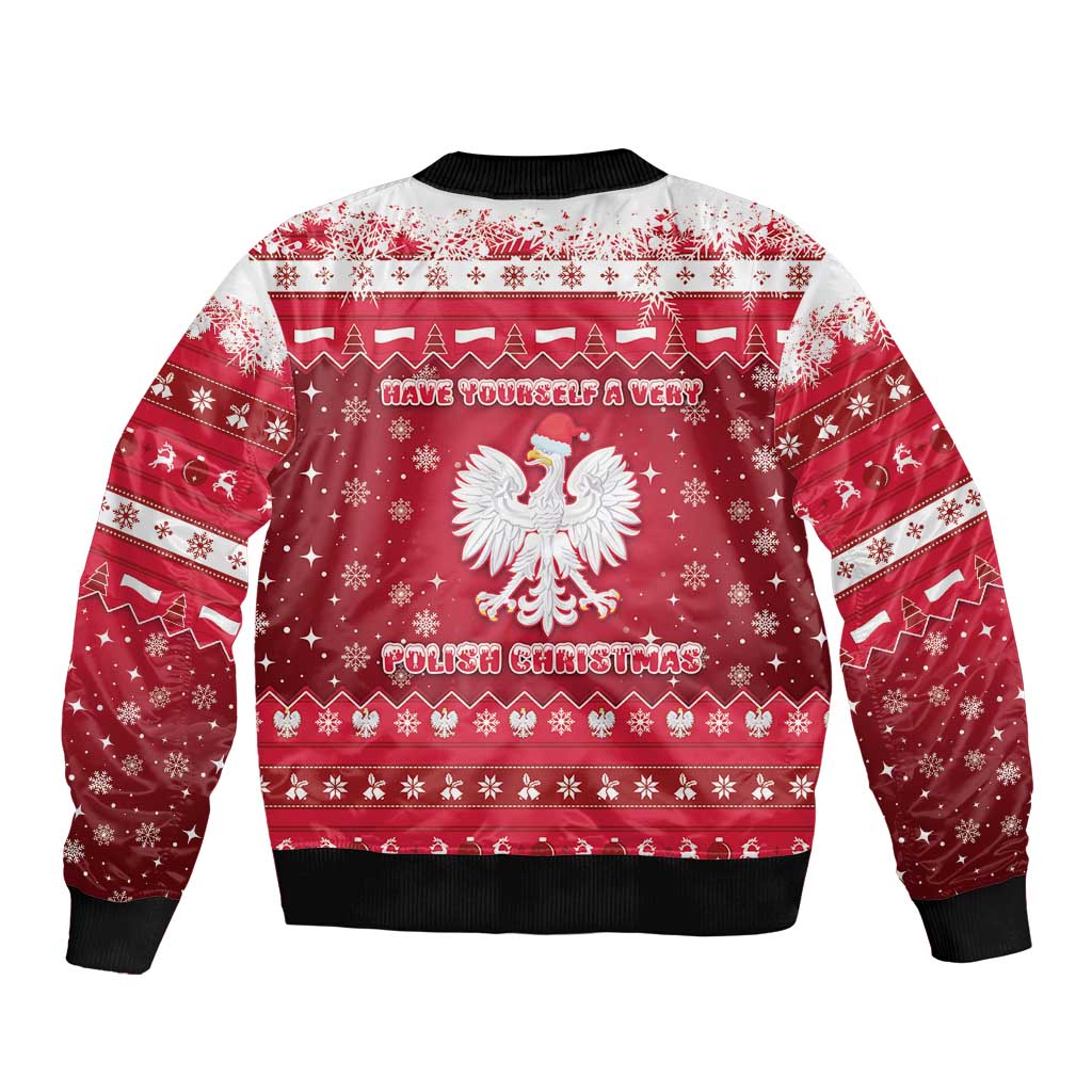 Poland Christmas Bomber Jacket Pierogi Polish Snow - Wonder Print Shop