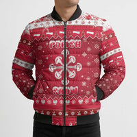 Poland Christmas Bomber Puffer Jacket Pierogi Polish Snow - Wonder Print Shop