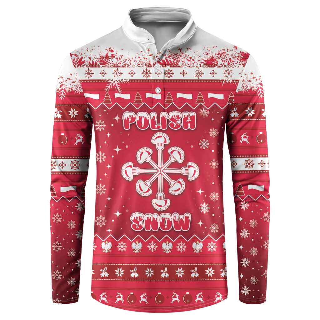 Poland Christmas Button Sweatshirt Pierogi Polish Snow - Wonder Print Shop
