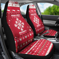 Poland Christmas Car Seat Cover Pierogi Polish Snow - Wonder Print Shop