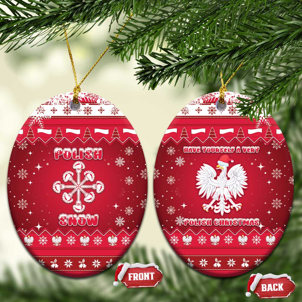 Poland Christmas Ceramic Ornament Pierogi Polish Snow - Wonder Print Shop