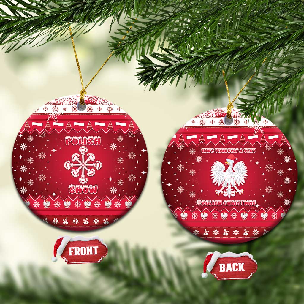 Poland Christmas Ceramic Ornament Pierogi Polish Snow - Wonder Print Shop