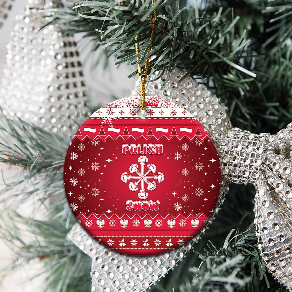 Poland Christmas Ceramic Ornament Pierogi Polish Snow - Wonder Print Shop