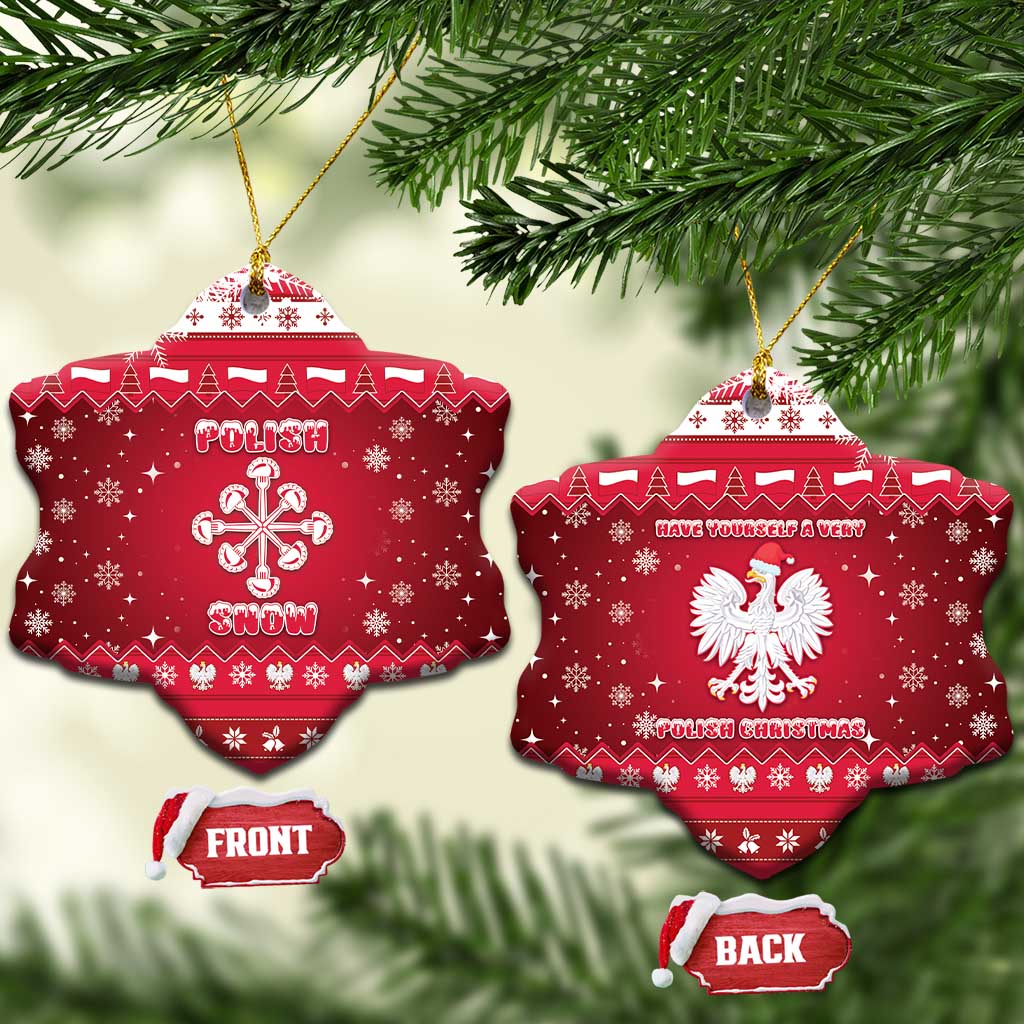 Poland Christmas Ceramic Ornament Pierogi Polish Snow - Wonder Print Shop