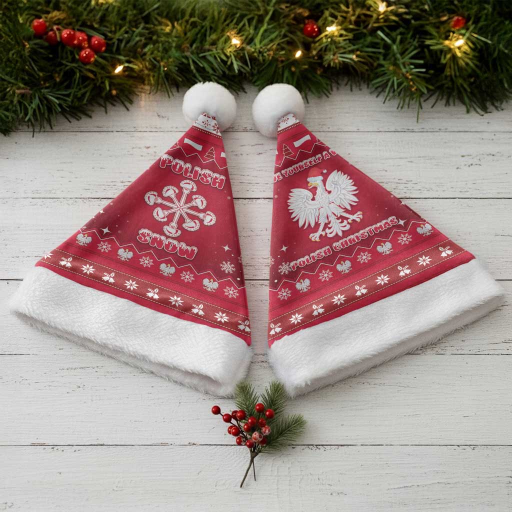 Poland Christmas Santa Hat Pierogi Polish Snow - Wonder Print Shop