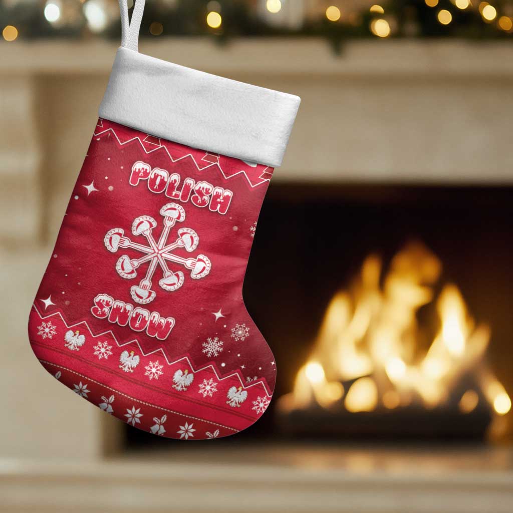 Poland Christmas Stocking Pierogi Polish Snow - Wonder Print Shop
