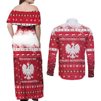 Poland Christmas Couples Matching Off Shoulder Maxi Dress and Long Sleeve Button Shirt Pierogi Polish Snow - Wonder Print Shop