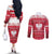 Poland Christmas Couples Matching Off The Shoulder Long Sleeve Dress and Long Sleeve Button Shirt Pierogi Polish Snow - Wonder Print Shop