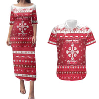 Poland Christmas Couples Matching Puletasi and Hawaiian Shirt Pierogi Polish Snow - Wonder Print Shop
