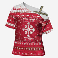 Poland Christmas Cross Shoulder Shirt Pierogi Polish Snow - Wonder Print Shop