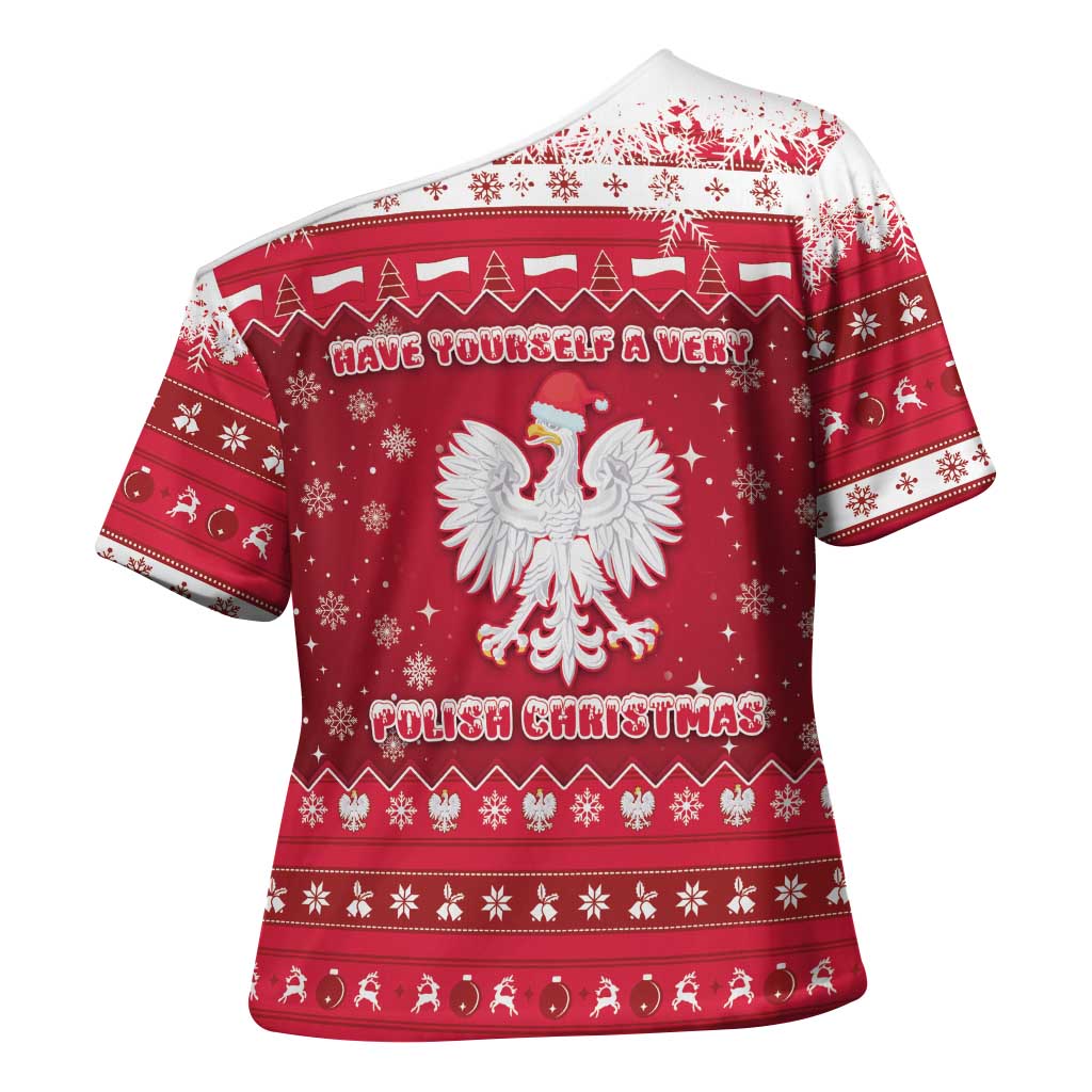 Poland Christmas Cross Shoulder Shirt Pierogi Polish Snow - Wonder Print Shop