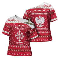 Poland Christmas Cross Shoulder Shirt Pierogi Polish Snow - Wonder Print Shop