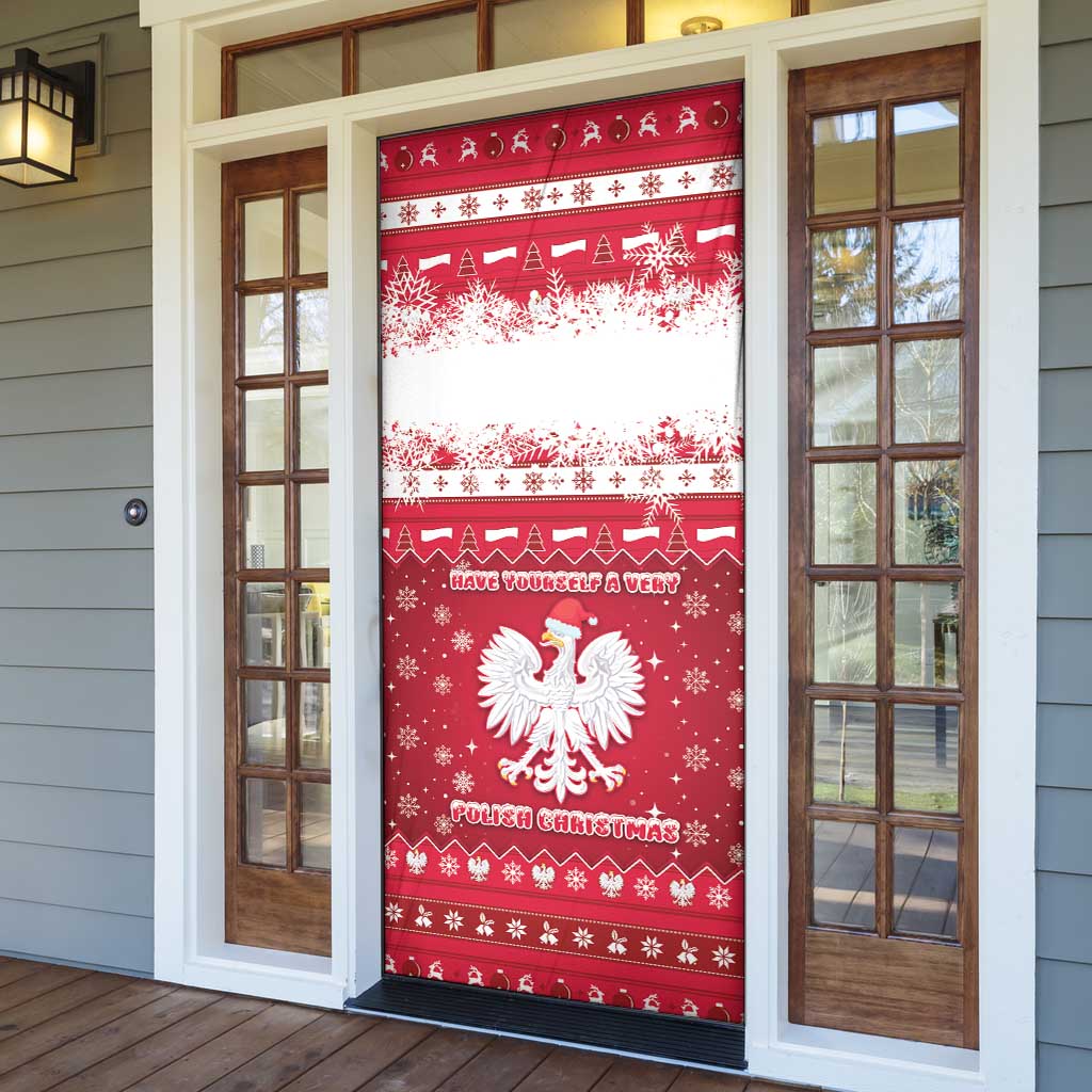 Poland Christmas Door Cover Pierogi Polish Snow - Wonder Print Shop