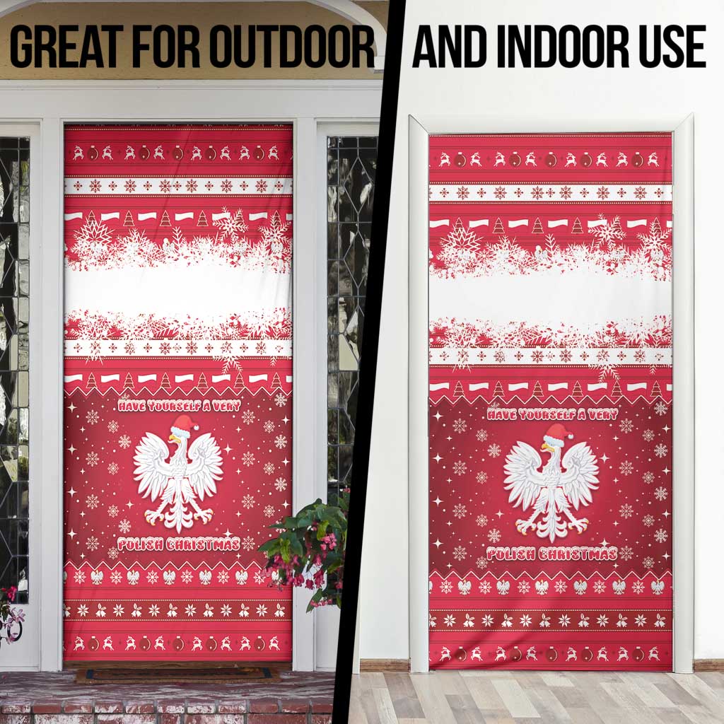 Poland Christmas Door Cover Pierogi Polish Snow - Wonder Print Shop