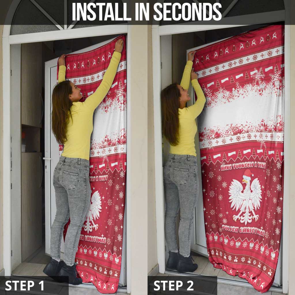 Poland Christmas Door Cover Pierogi Polish Snow - Wonder Print Shop