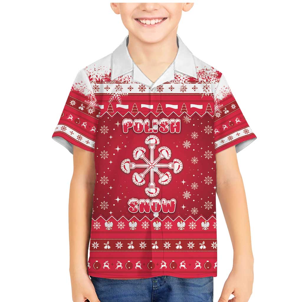 Poland Christmas Family Matching Mermaid Dress and Hawaiian Shirt Pierogi Polish Snow - Wonder Print Shop