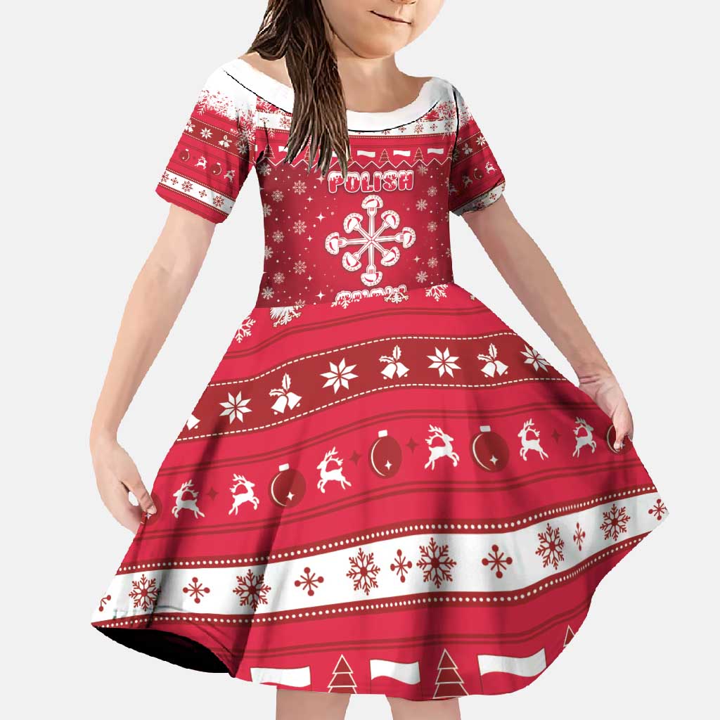 Poland Christmas Family Matching Off Shoulder Maxi Dress and Hawaiian Shirt Pierogi Polish Snow - Wonder Print Shop
