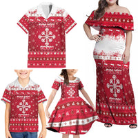 Poland Christmas Family Matching Off Shoulder Maxi Dress and Hawaiian Shirt Pierogi Polish Snow - Wonder Print Shop